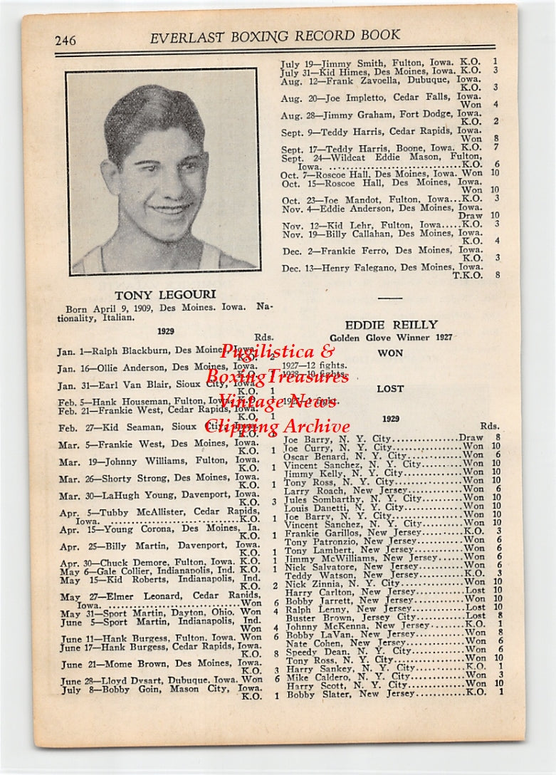 Boxing News Clipping #2594 - Lew Massey, Tony Legouri