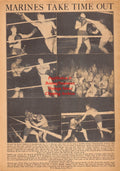 Boxing News Clipping #2436 - WWII Marine Boxing on Guadacanal, Arthur Childress, Charles Diaz, Robet Karvelas, John Bober, Paul Brandyberry, Howard Chadderson, John Joseph Bookin, George Banks, Jim Corbett vs. Bob Fitzsimmons