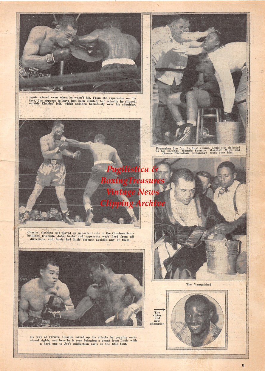 Boxing News Clipping #2568 - Joe Louis vs. Ezzard Charles, Mannie Seamon, Marshall Miles, George Nicholson, Eddie Eagan, Jim Norris