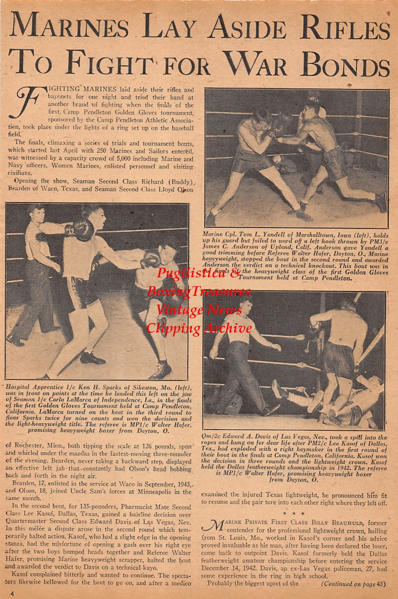 Boxing News Clipping #2552 - Billy Conn, Tut Tabor, Jerry Pecararo, Jesse Puente, George Coyle, Frank Brescowicz, Irwin Goldie, Harold Raskin, Leo Matriciani, Maury Schwartz, Tom Yandell, James Anderson, Ken Sparks, Carlo LaMarca, Ed Davis, Lee Kasof +++