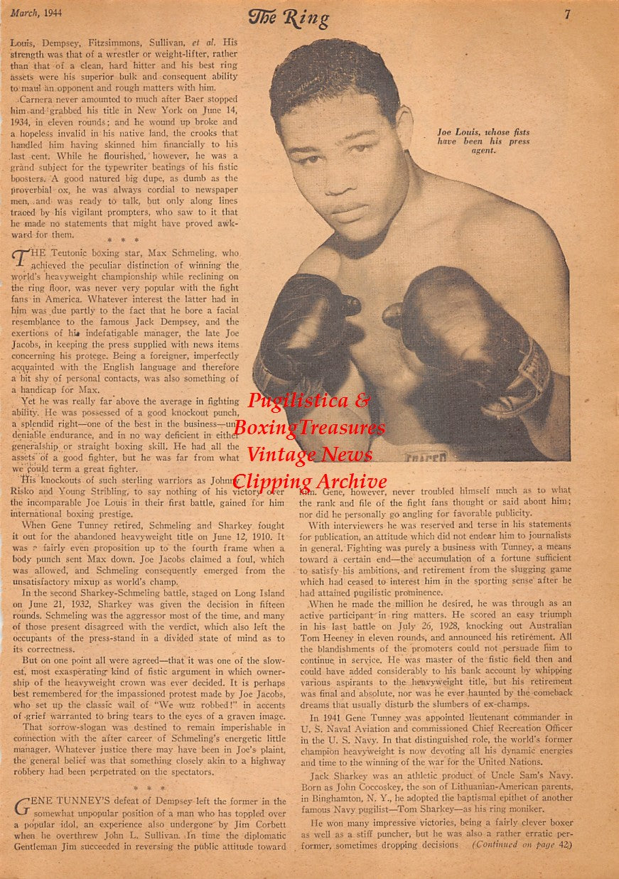 Boxing News Clipping #2478 - Max Baer, Buddy Baer, Joe Louis