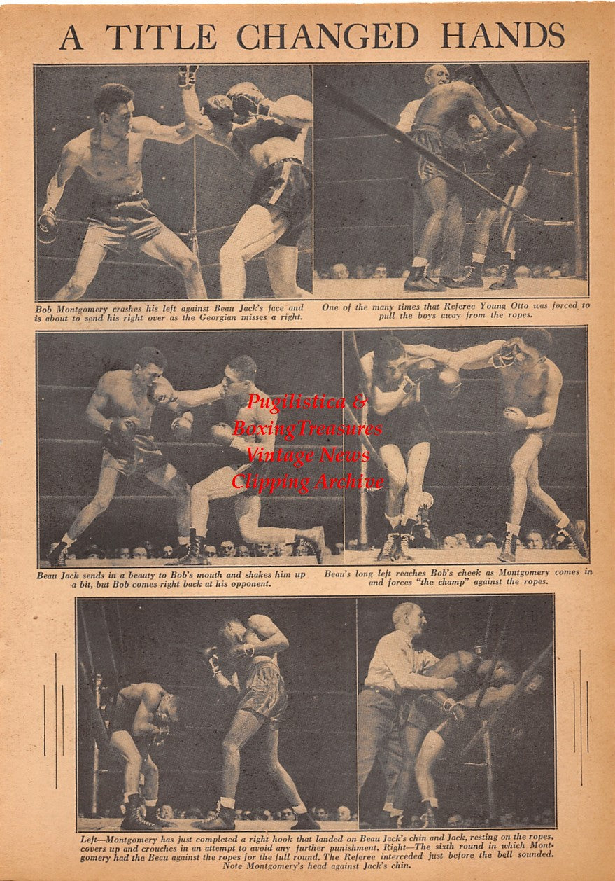 Boxing News Clipping #2491 - Bob Montgomery vs. Beau Jack, Terry McGovern