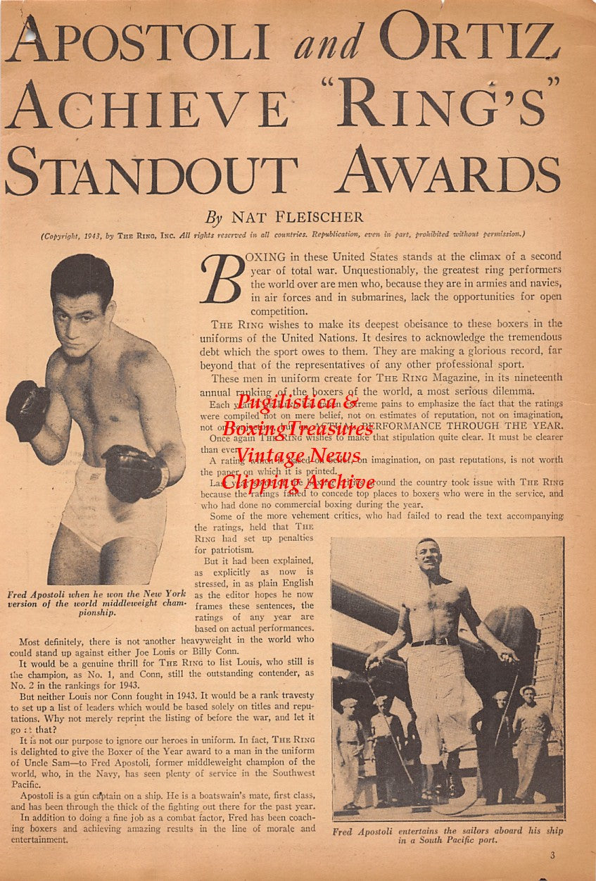 Boxing News Clipping #2474 - Fred Apostoli, Jimmy Bivins, Lloyd Marshall