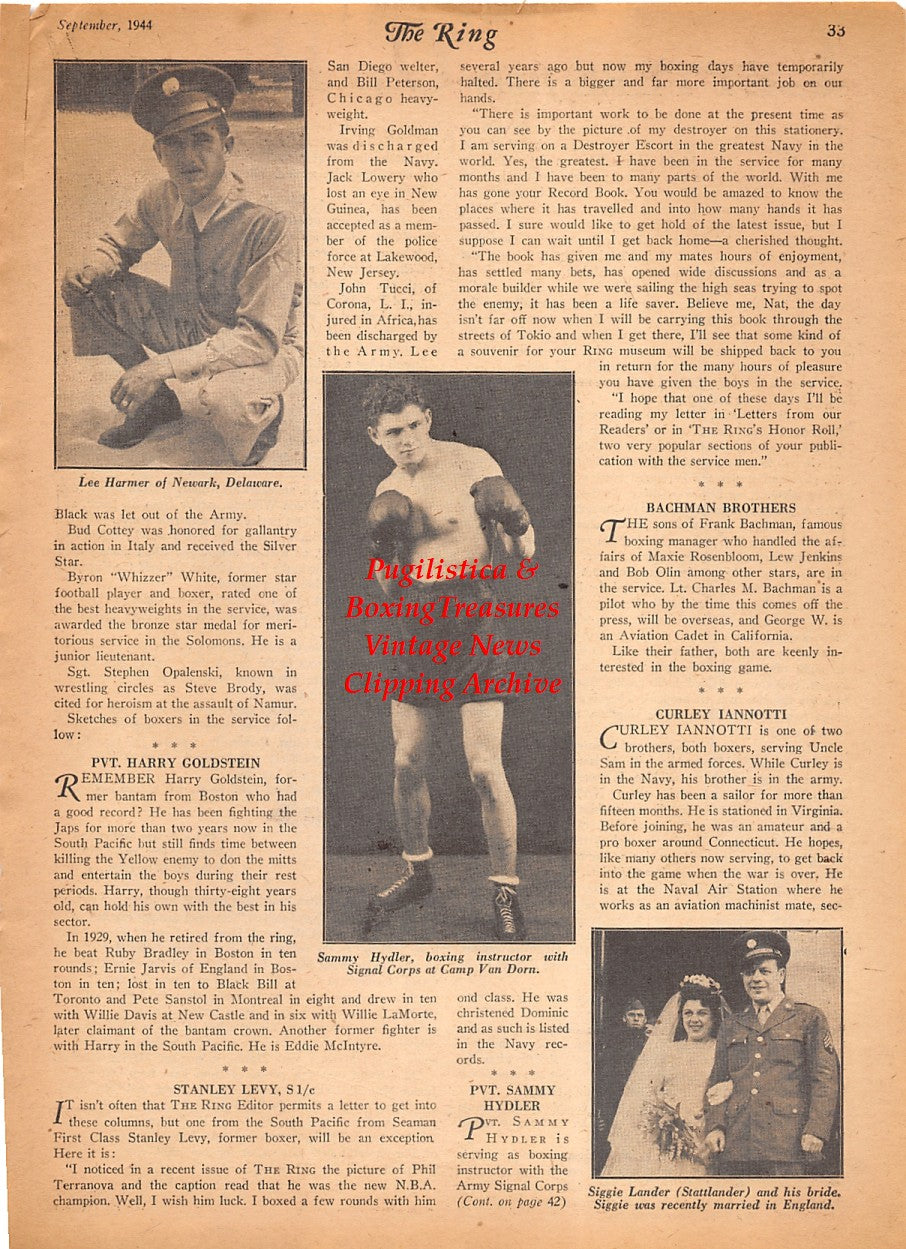 Boxing News Clipping #2550 - Lee Harmer, Sammy Hydler, Siggie Lander