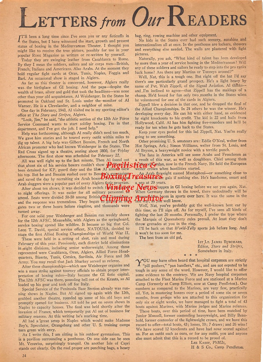 Boxing News Clipping #2550 - Lee Harmer, Sammy Hydler, Siggie Lander