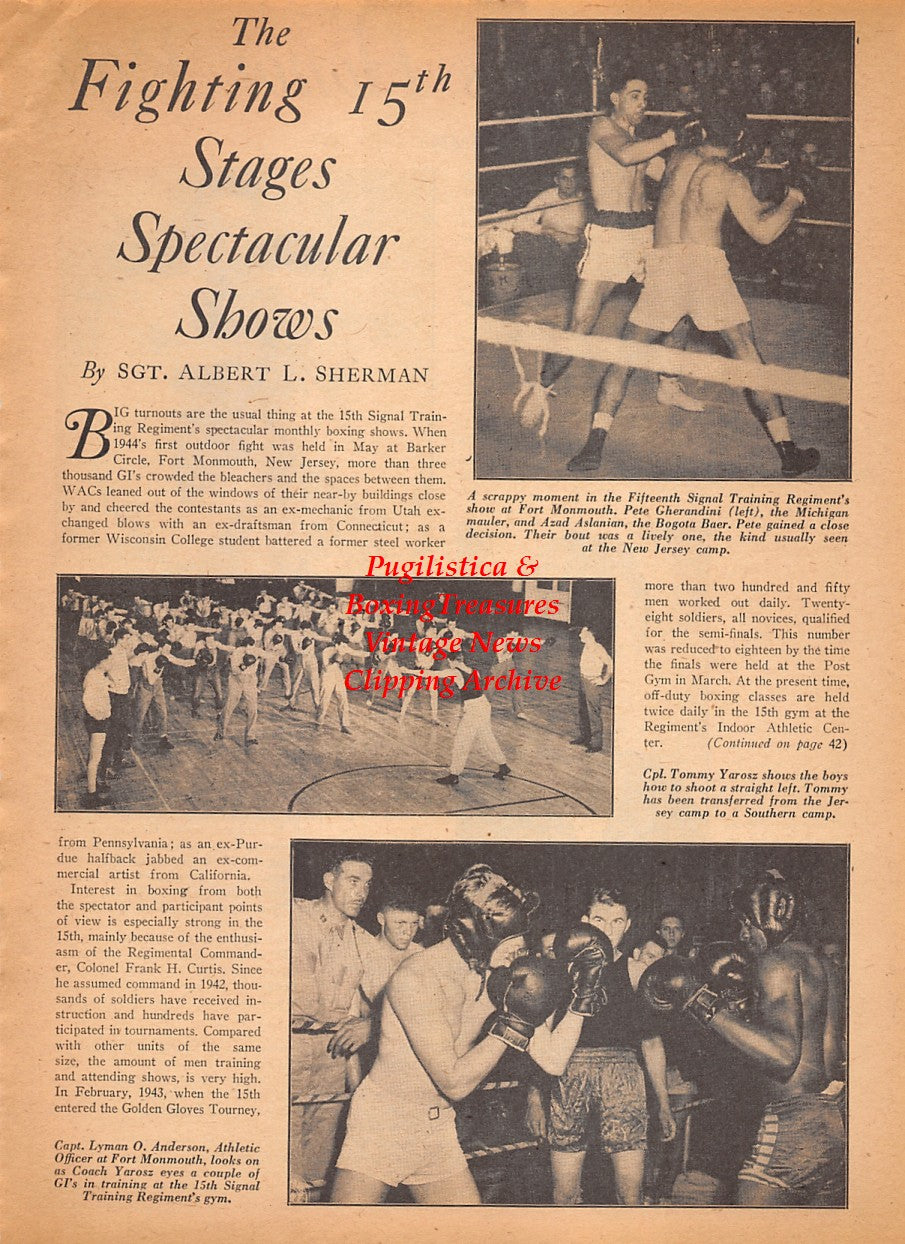 Boxing News Clipping #2549 - Stanley Levy, Charles and George Bachman, Nick Peters, Bobby Plant, Jimmy Casino, Pete Gherandini, Azad Aslanian, Tommy Yarosz, Lyman O. Anderson