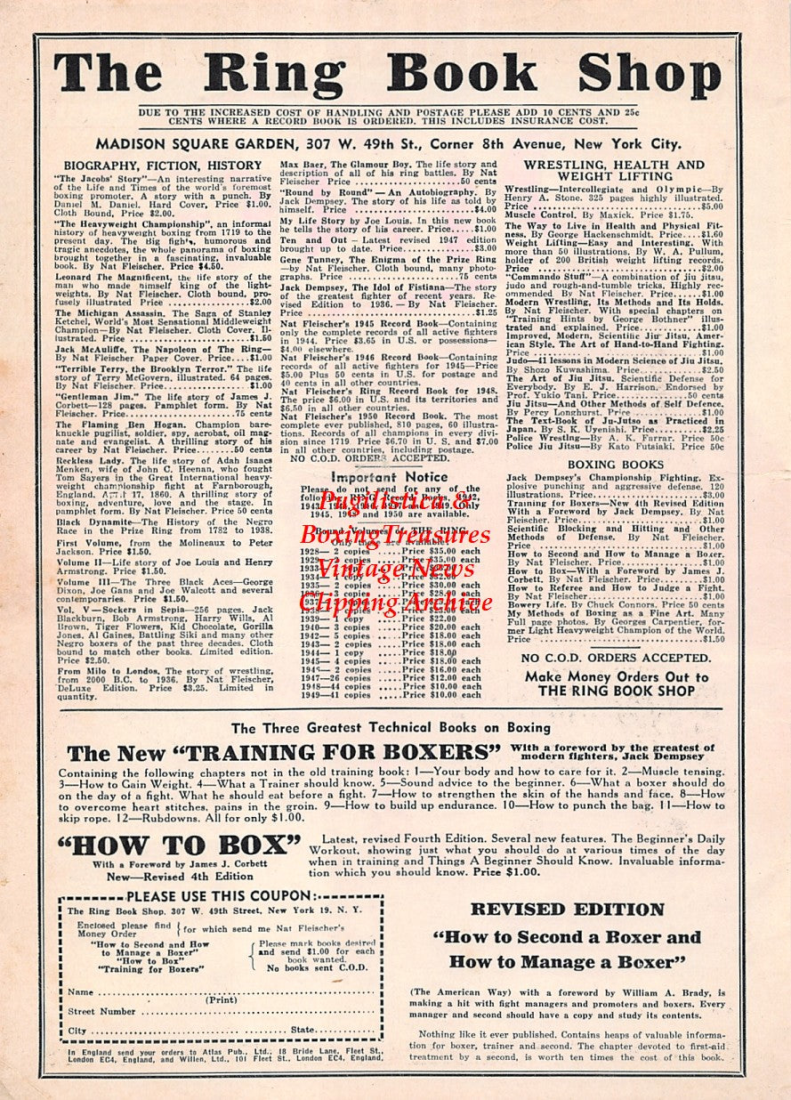 Boxing News Clipping #2563 - Ezzard Charles