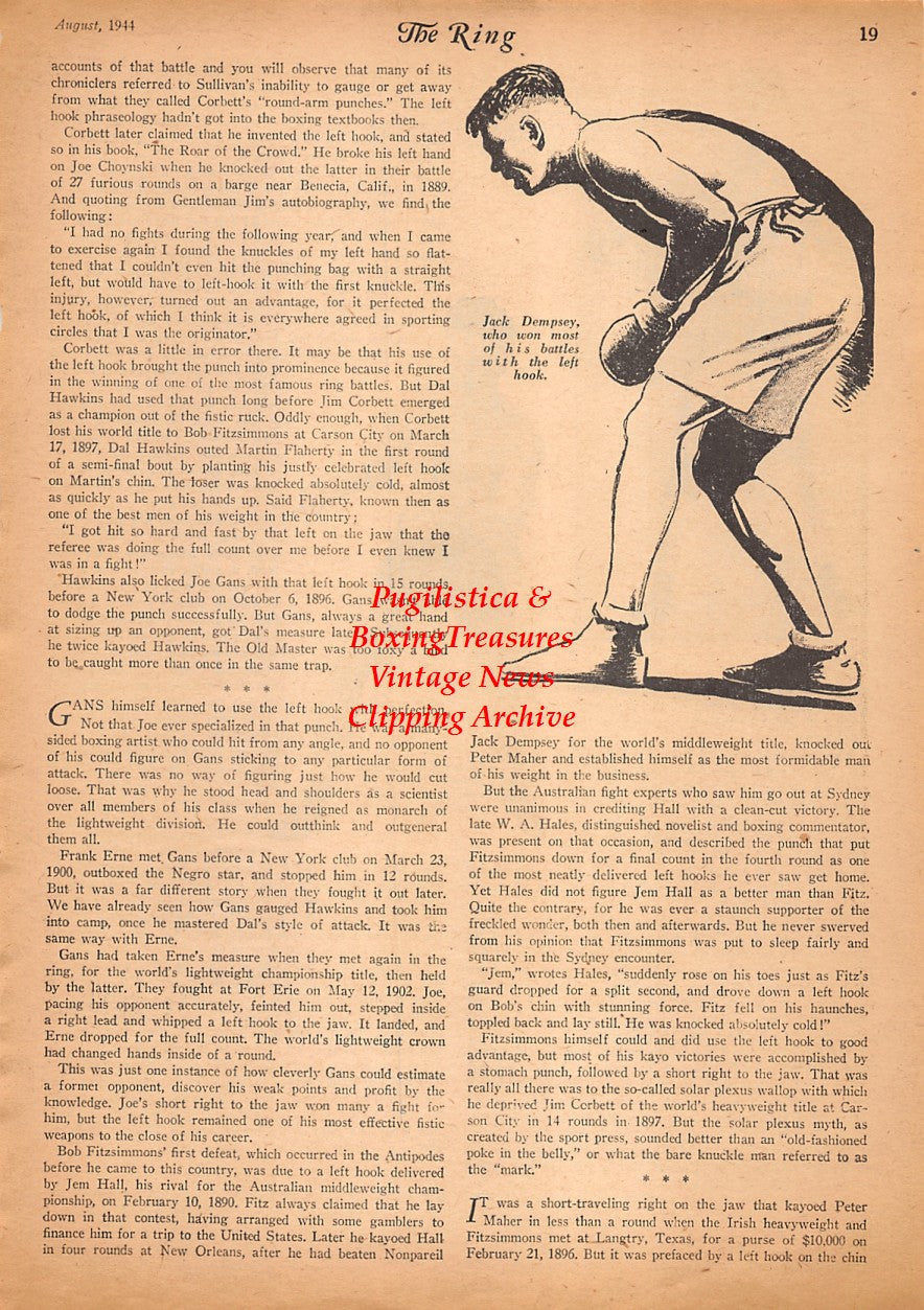 Boxing News Clipping #2533 - Joe Gans, Charley White, Jack Dempsey