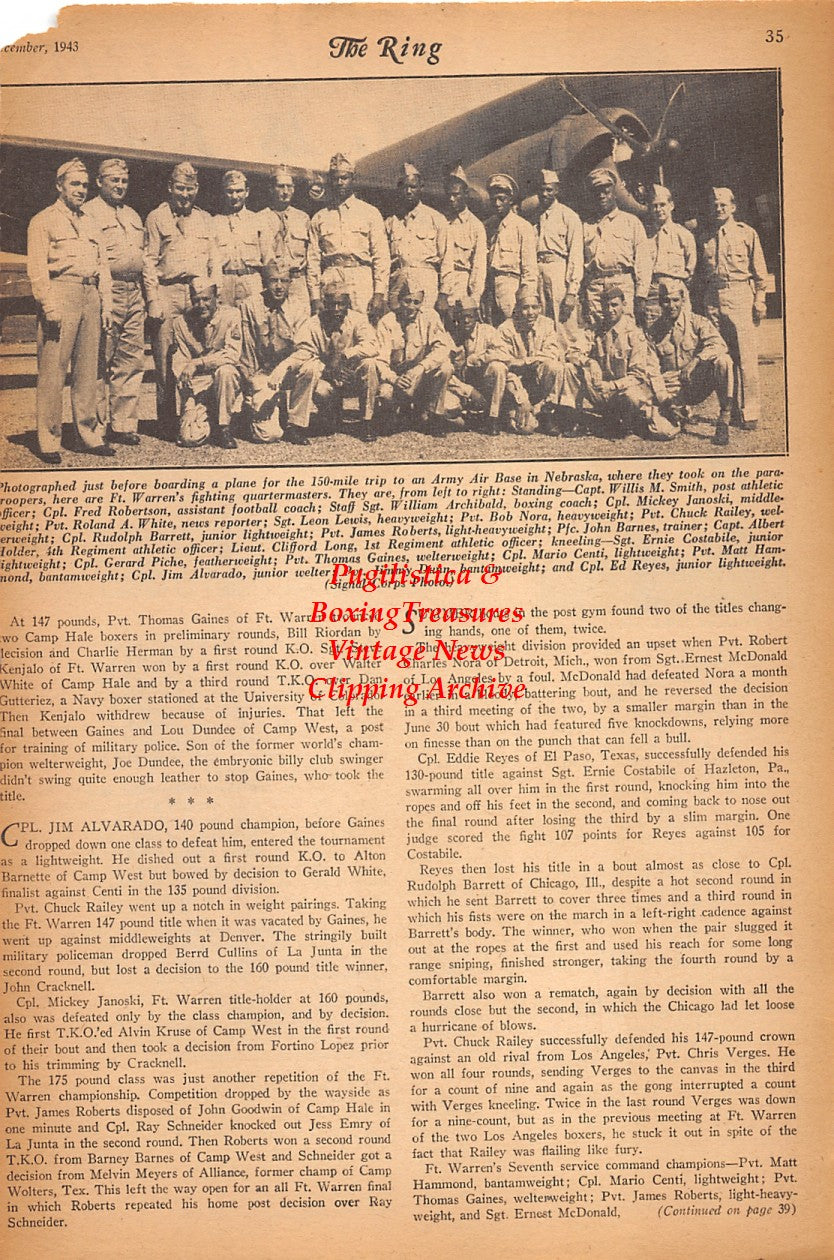 Boxing News Clipping #2448 - Phil Terranova, Willis Smith, Fred Robertson, William Archibald, Mickey Janoski, Roland White, Leon Lewis, Bob Nora, Chuck Railey, Rudolph Barrett, James Roberts, John Barnes, Albert Holder, Clifford Long, Ernie Costabile +++