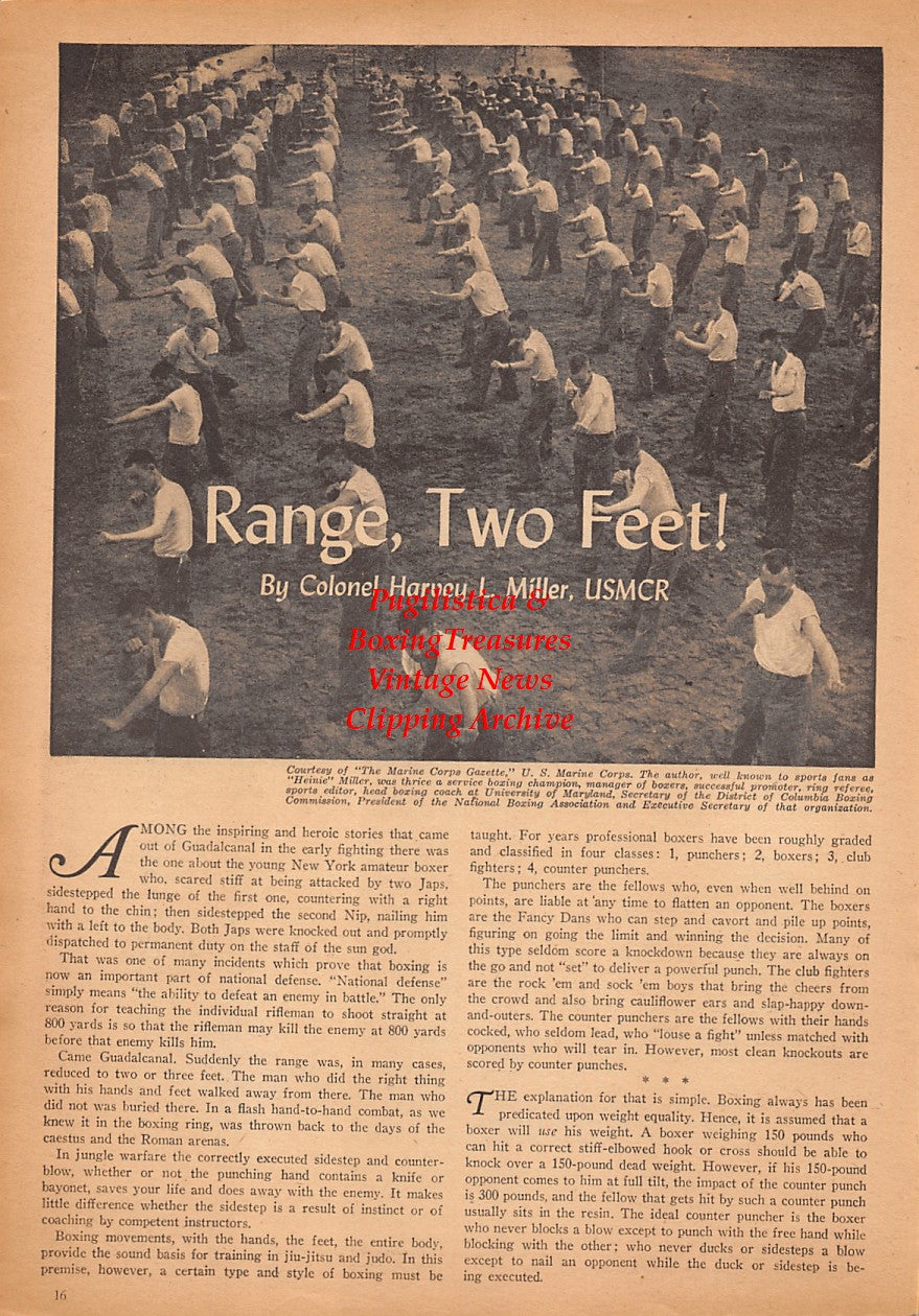 Boxing News Clipping #2438 - Boxing in the Marines during WWII, Harvey L. Miller