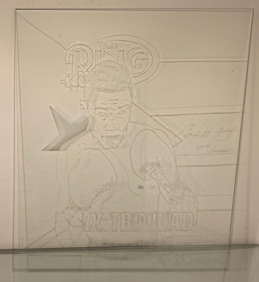 Felix "Tito" Trinidad - Glass Sketch Boxing Artwork