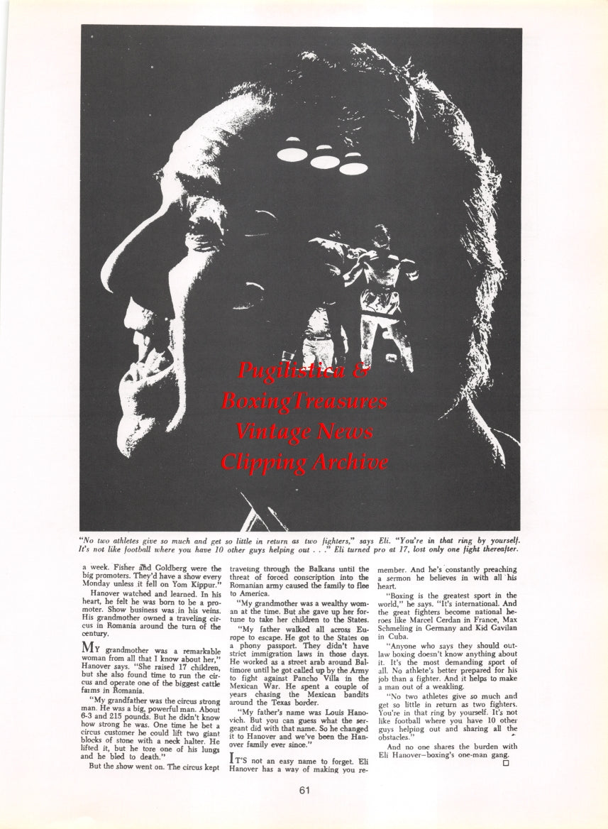 Boxing News Clipping #2769 - Eli Hanover, Eddie Leonard