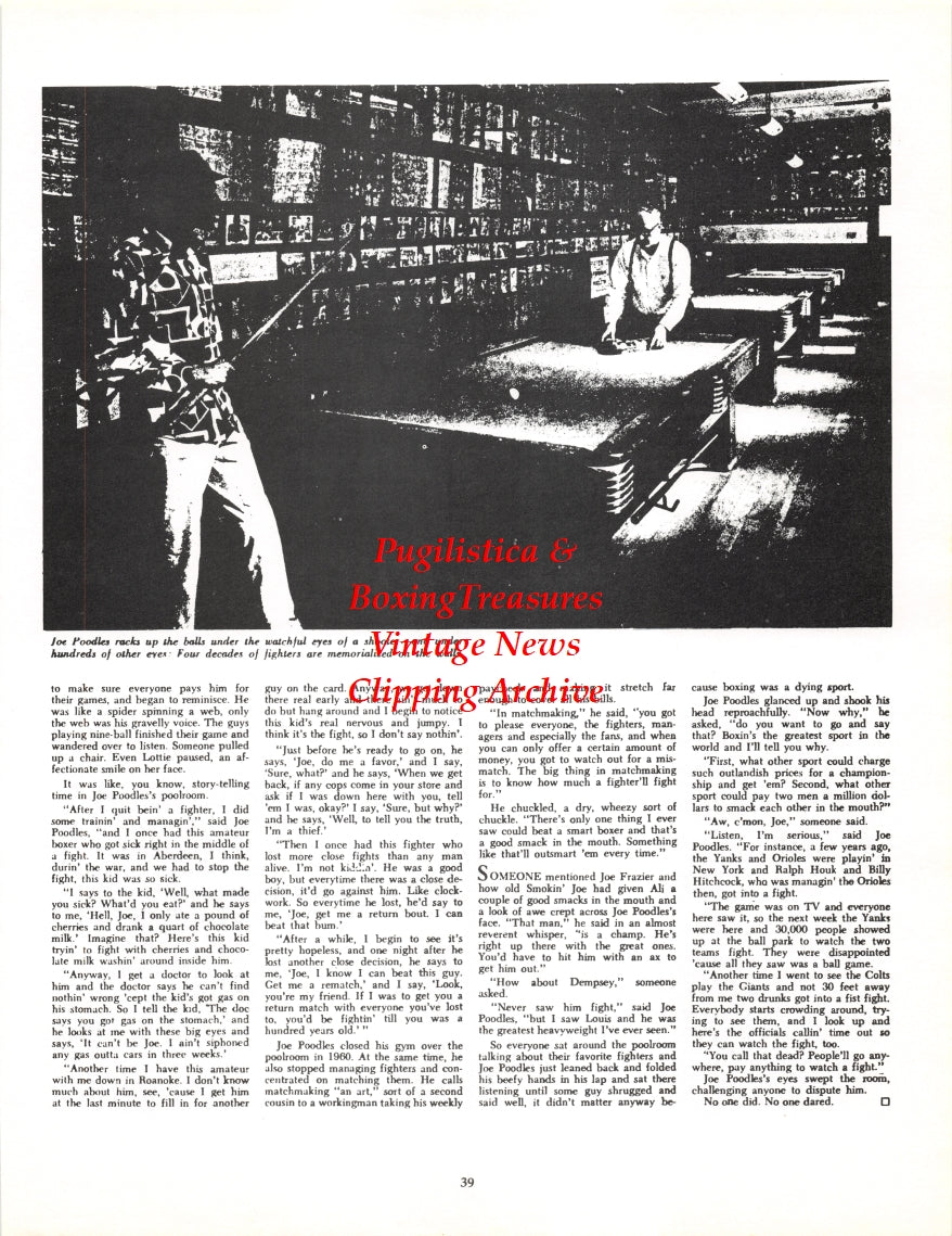 Boxing News Clipping #2704 - Joe Poodles Sr.