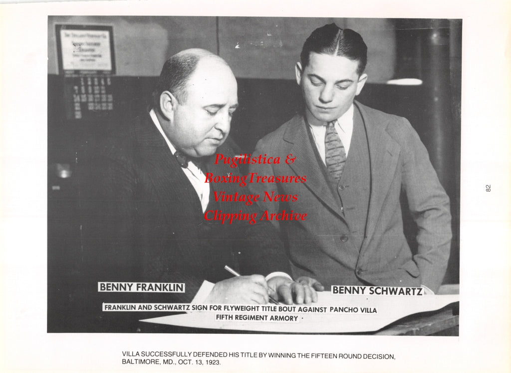 Boxing News Clipping #2779 - Benny Schwartz, Benny Franklin, Harry J. McGuirk