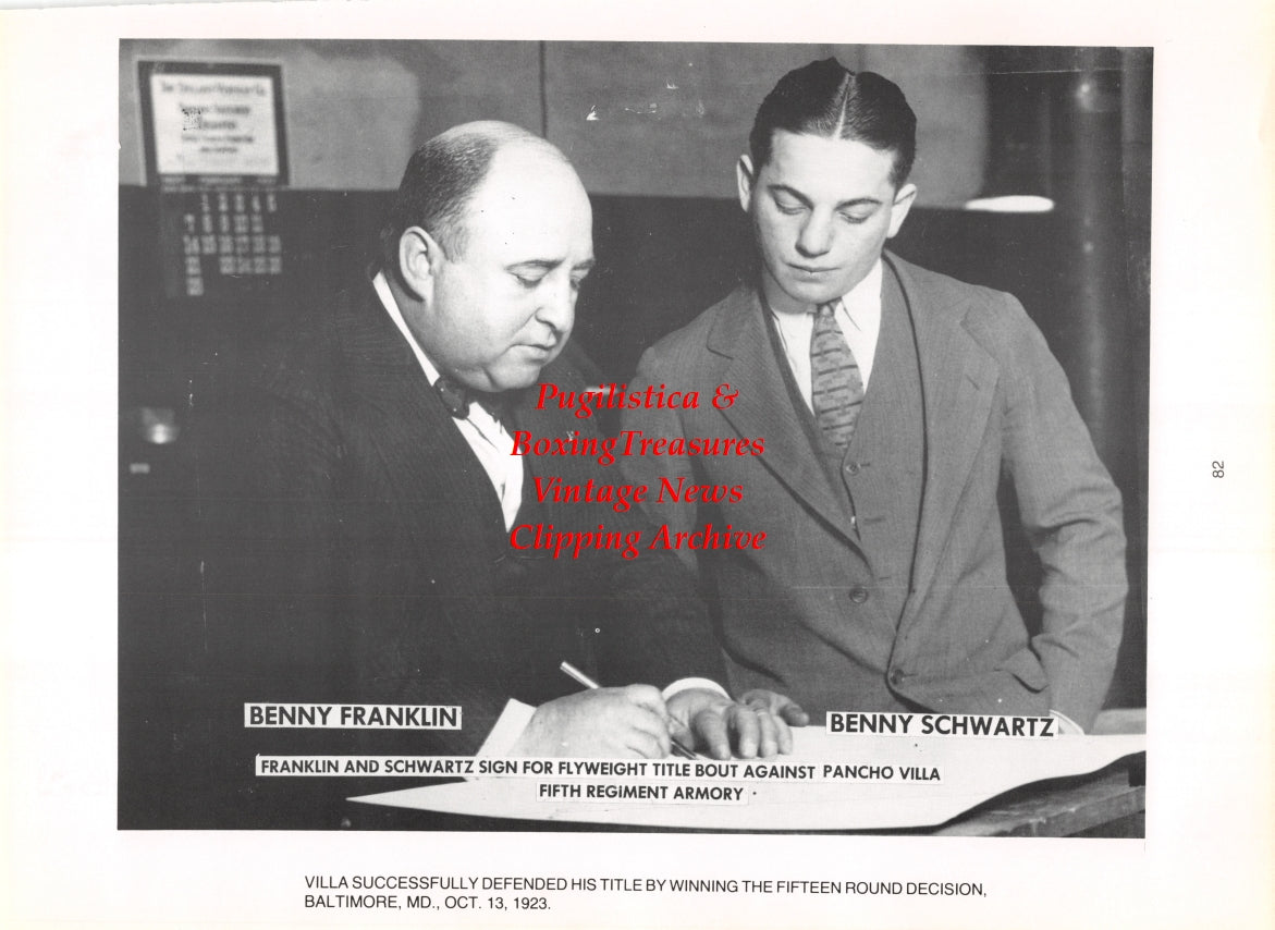 Boxing News Clipping #2779 - Benny Schwartz, Benny Franklin, Harry J. McGuirk