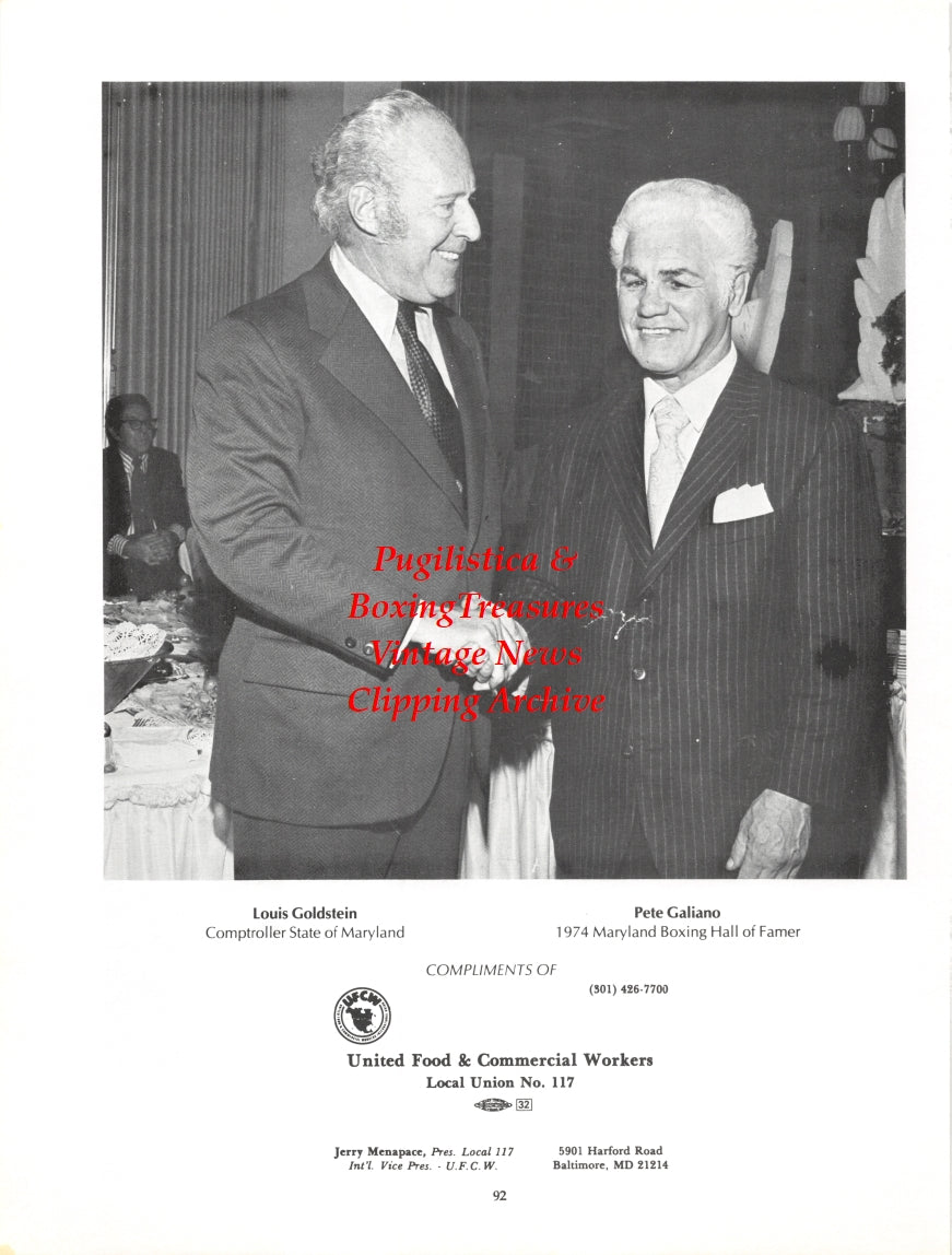 Boxing News Clipping #2730 - Ray Klingmeyer, Jimmy McLarnin, Pete Galiano, Louis Goldstein