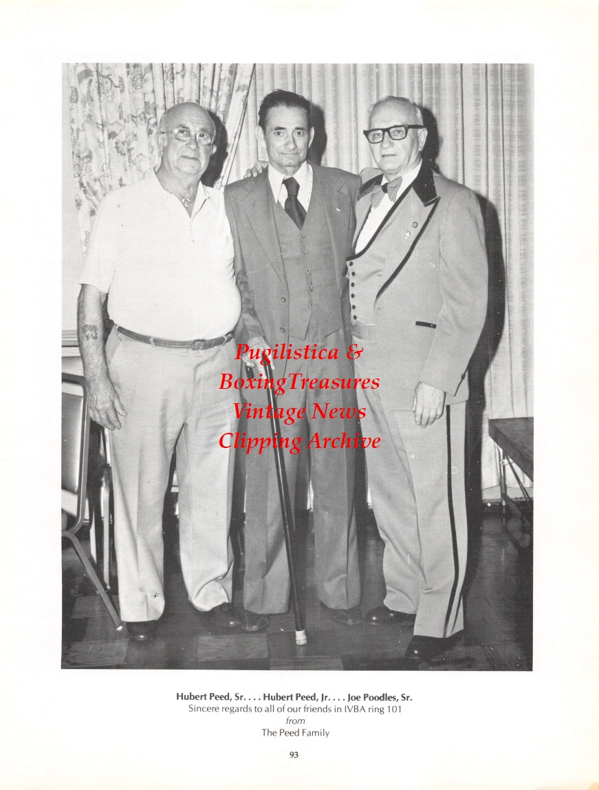 Boxing News Clipping #2731 - Hubert Peed Sr., Hubert Peed Jr., Joe Poodles Sr., Ace Dundee (Angelo Meola)