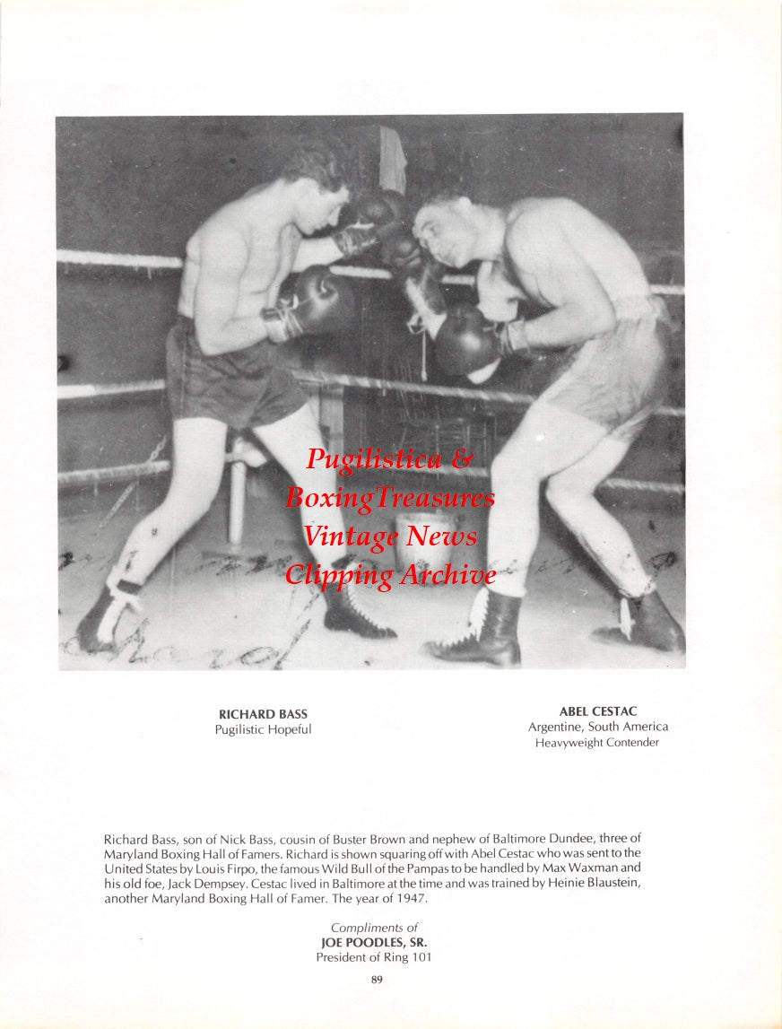 Boxing News Clipping #2729 - Richard Bass, Abel Cestac, Johnny Schuss, Ed Malan, Pete Boyce, Billy Selvage, Tony Collins