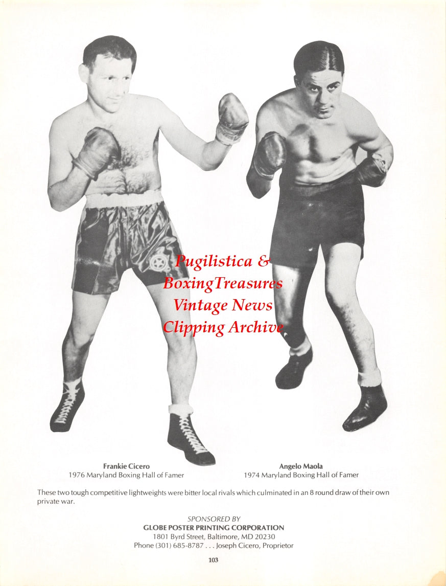 Boxing News Clipping #2736 - Frankie Cicero, Angelo Meola, Benny Trotta, Pete Galiano