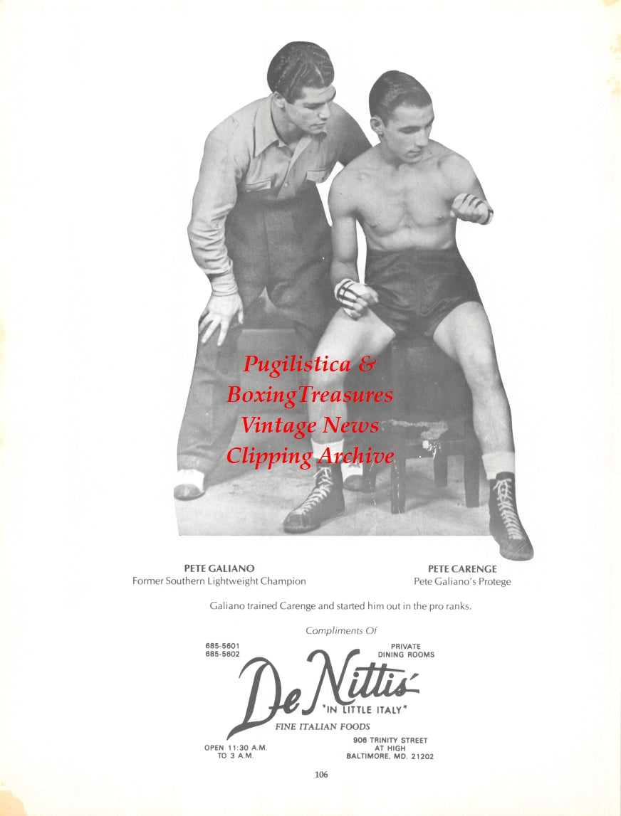 Boxing News Clipping #2737 - Pete Carenge and Pete Galiano