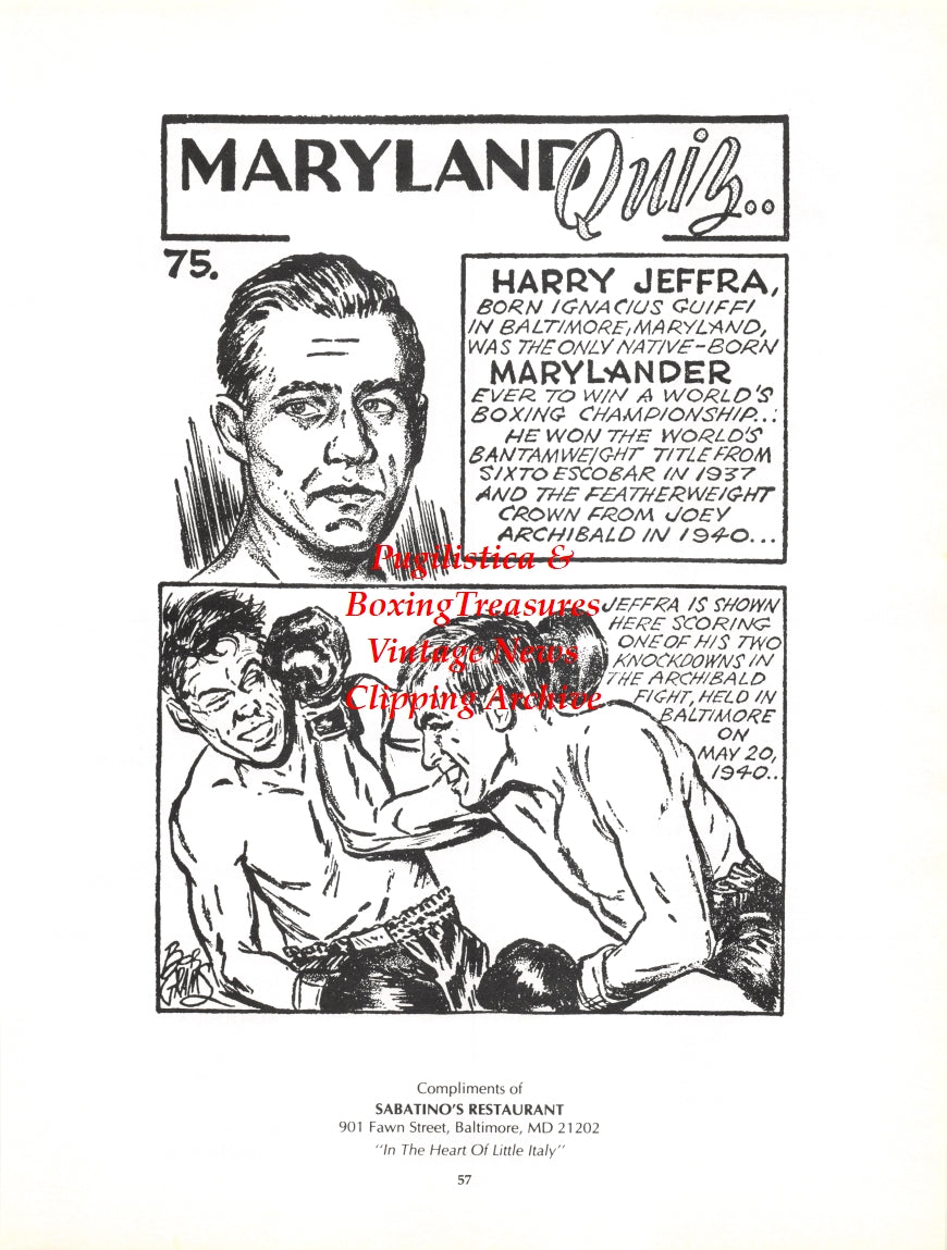 Boxing News Clipping #2713 - Harry Jeffra