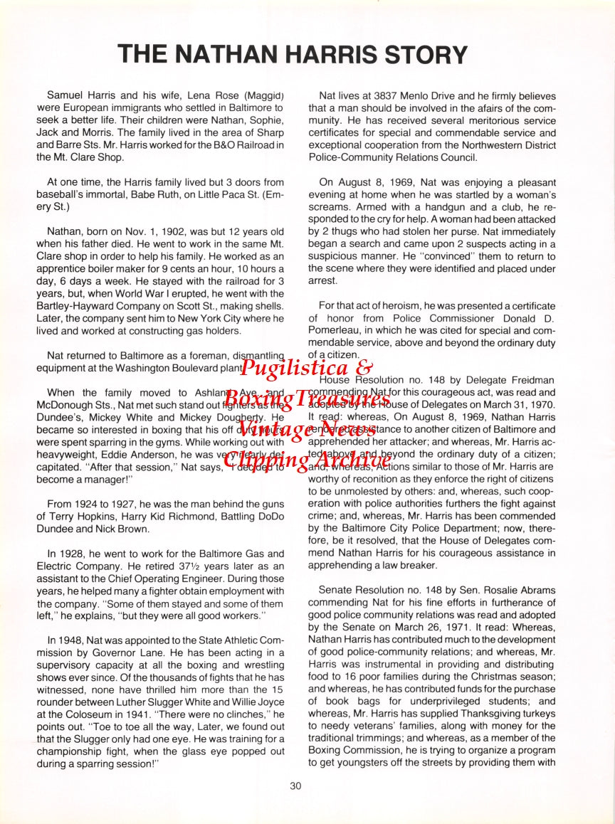 Boxing News Clipping #2753 - Johnny Frederick, Nathan Harris