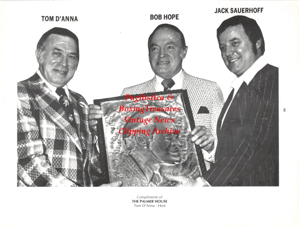 Boxing News Clipping #2727 - Frank Kaiser, Tom D'Anna, Bob Hope, Jack Sauerhoff