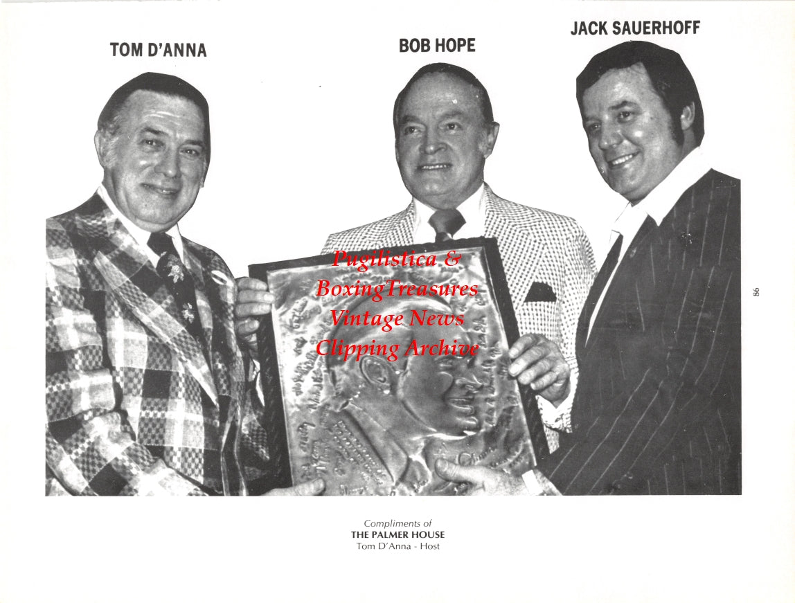 Boxing News Clipping #2727 - Frank Kaiser, Tom D'Anna, Bob Hope, Jack Sauerhoff