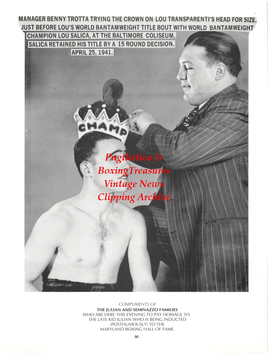 Boxing News Clipping #2724 - Lou Transparenti, Benny Trotta, Sammy Glass, Eddie Leonard, Nick Bass