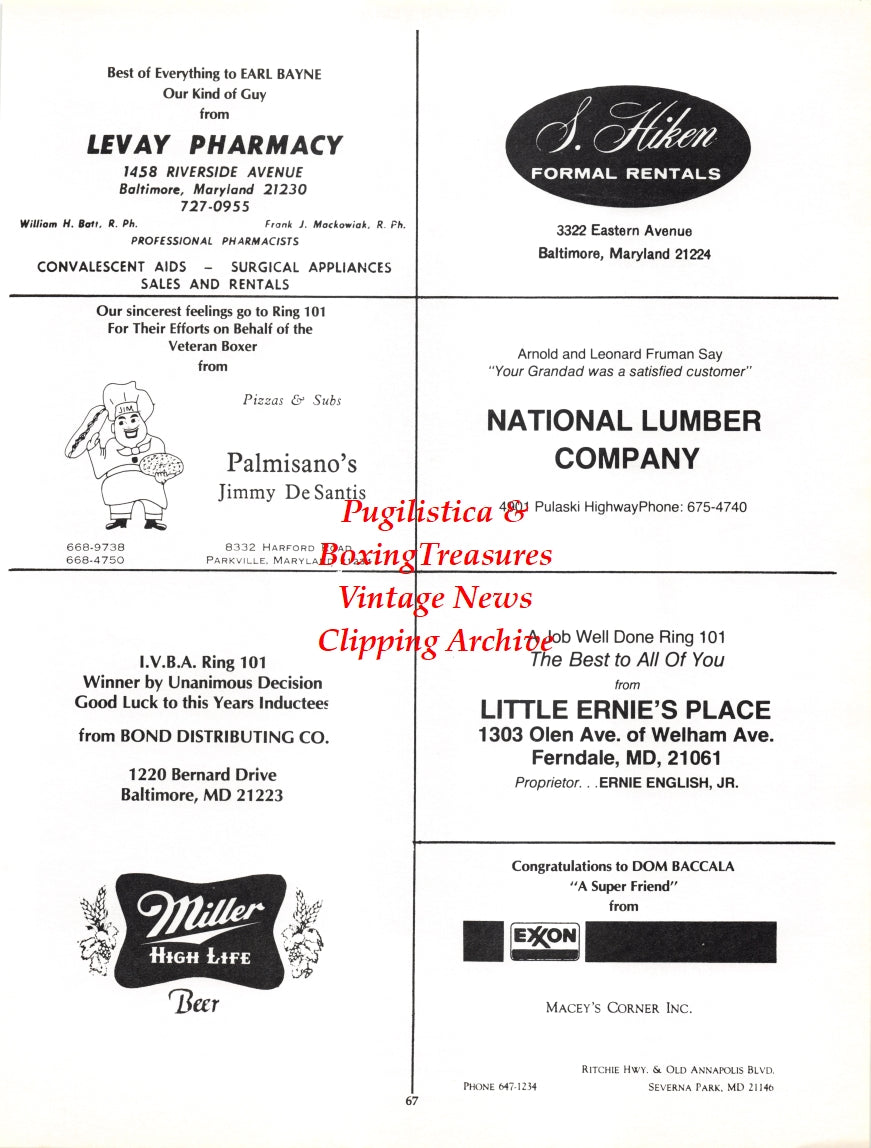 Boxing News Clipping #2718 - Sugar Ray Leonard, Nick Bass, Angelo Dundee, Vince Bagli