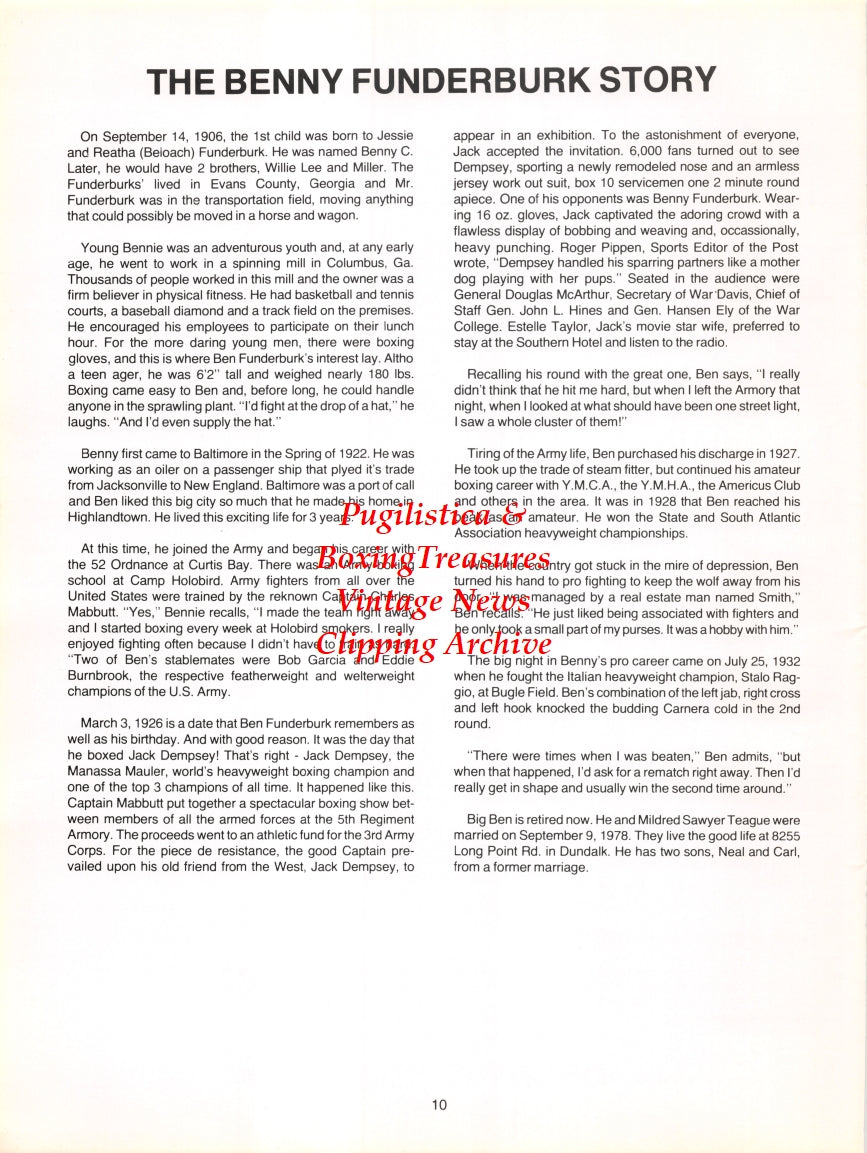 Boxing News Clipping #2743 - Joe Poodles Sr., Benny Funderburk