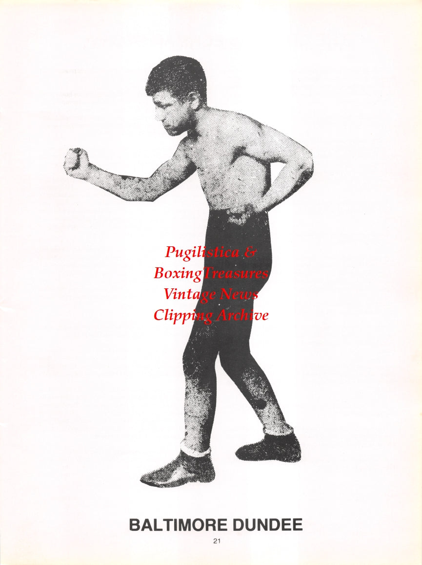 Boxing News Clipping #2749 - Baltimore Dundee (Samuel Ranzino), Charlie Eckman