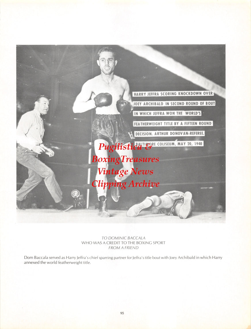 Boxing News Clipping #2732 - Vic Finazzo, Harry Jeffra vs. Joey Archibald, Arthur Donovan