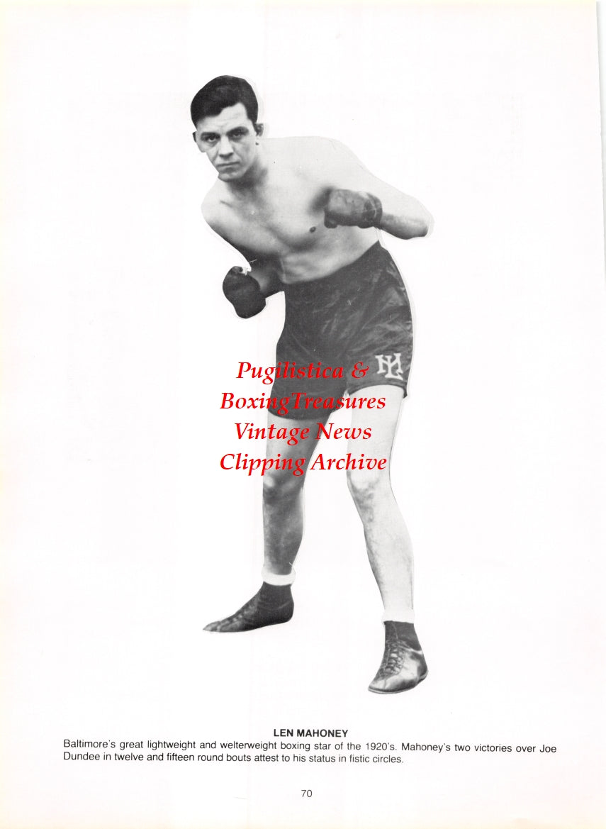 Boxing News Clipping #2773 - Len Mahoney, Little Jeff, Nick Bass, Tom D'Anna