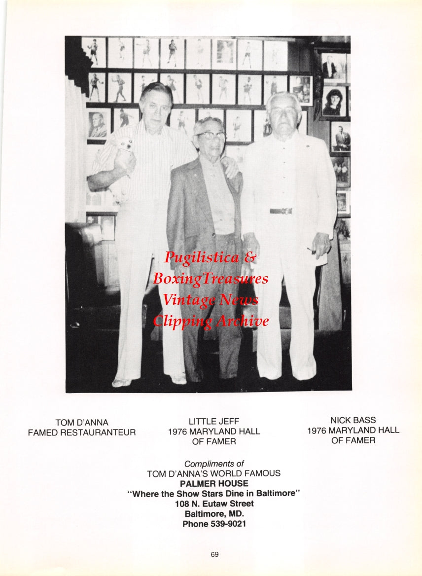 Boxing News Clipping #2773 - Len Mahoney, Little Jeff, Nick Bass, Tom D'Anna
