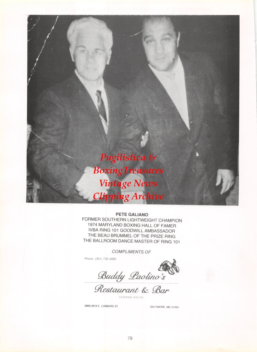Boxing News Clipping #2777 - Sammy Glass, Pete Galiano, Rocky Marciano