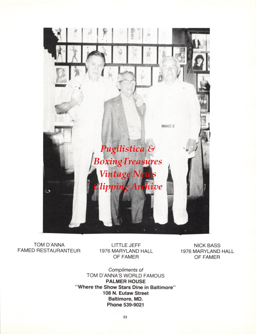 Boxing News Clipping #2711 - Little Jeff, Nick Bass, Tom D'Anna