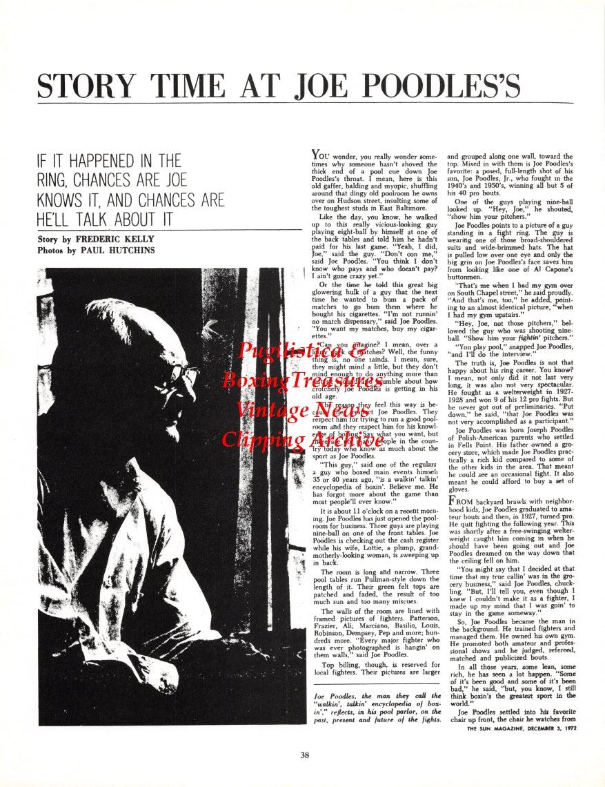 Boxing News Clipping #2703 - Len Mahoney, Joe Poodles Sr.