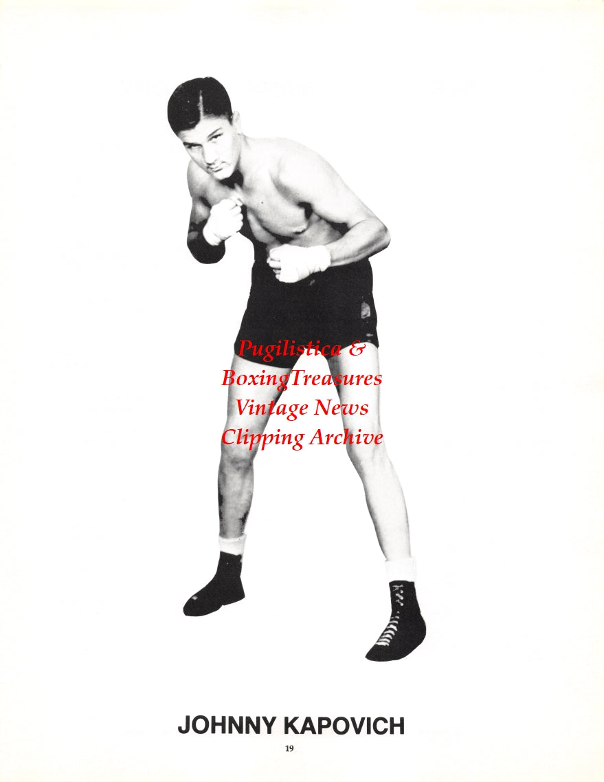 Boxing News Clipping #2694 - Johnny Kapovich, Chappie Manning