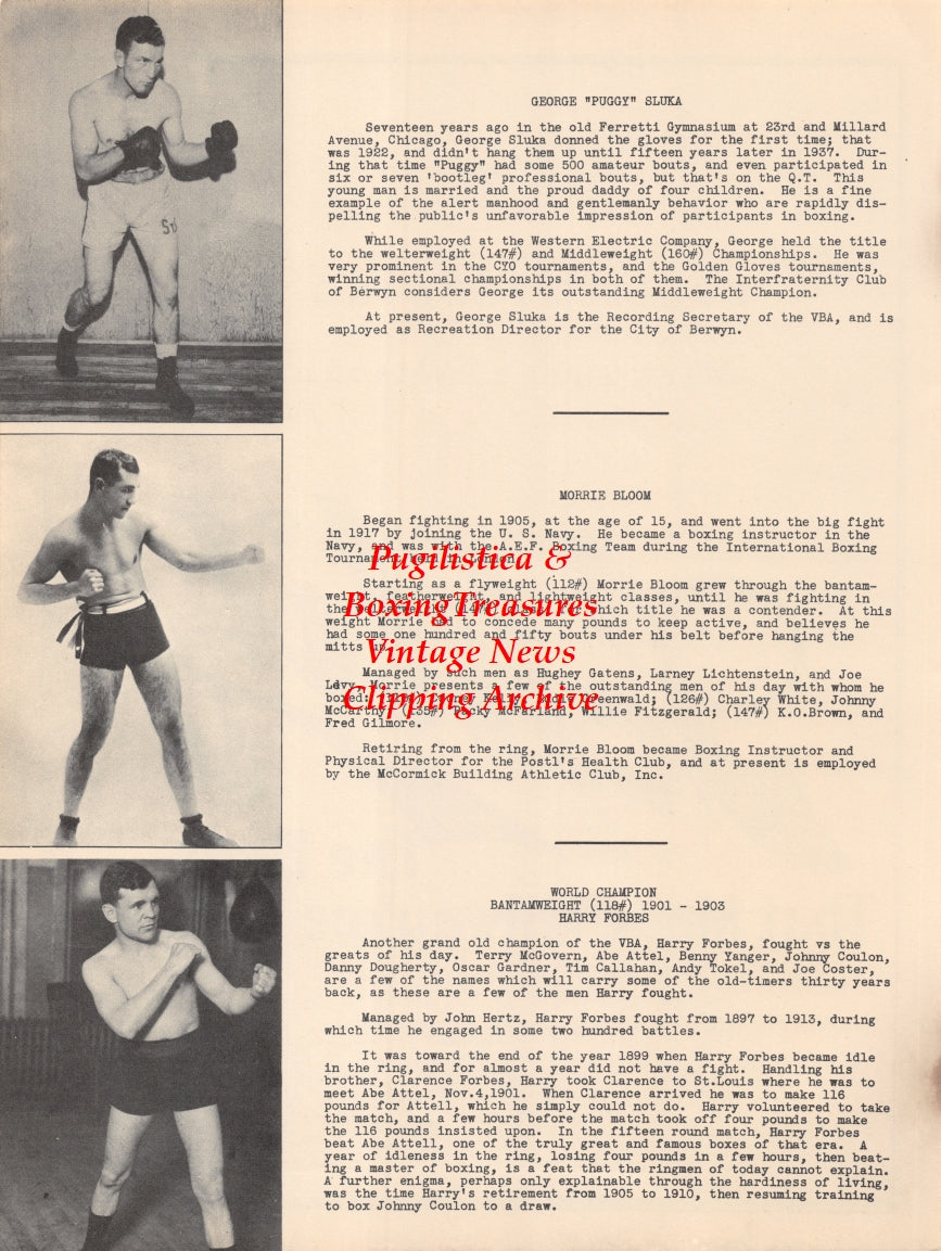 Boxing News Clipping #2642 - George Sluka, Morrie Bloom, Harry Forbes