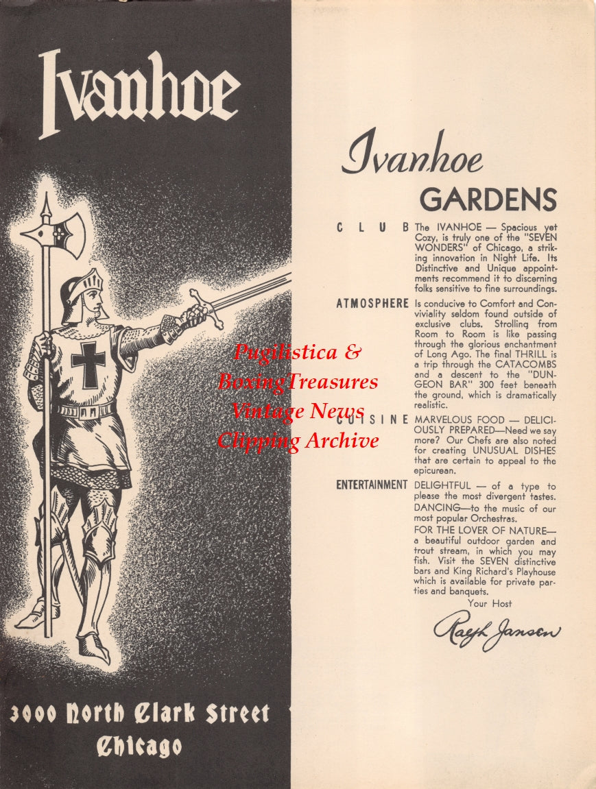 Boxing News Clipping #2638 - Maurice Flynn, Sammy Mandell, Charlie Cutler (wrestler)