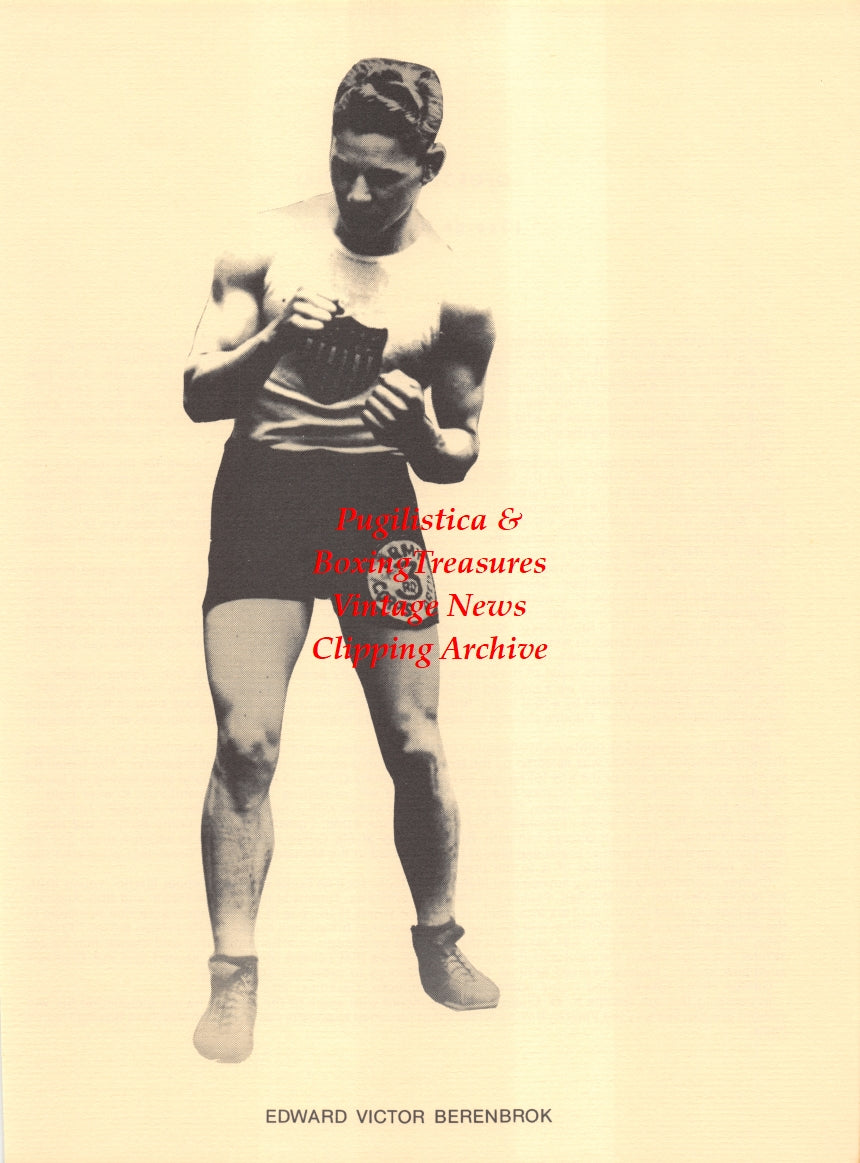 Boxing News Clipping #2658 - Eddie Burnbrook "Berenbrok", George K.O. Chaney