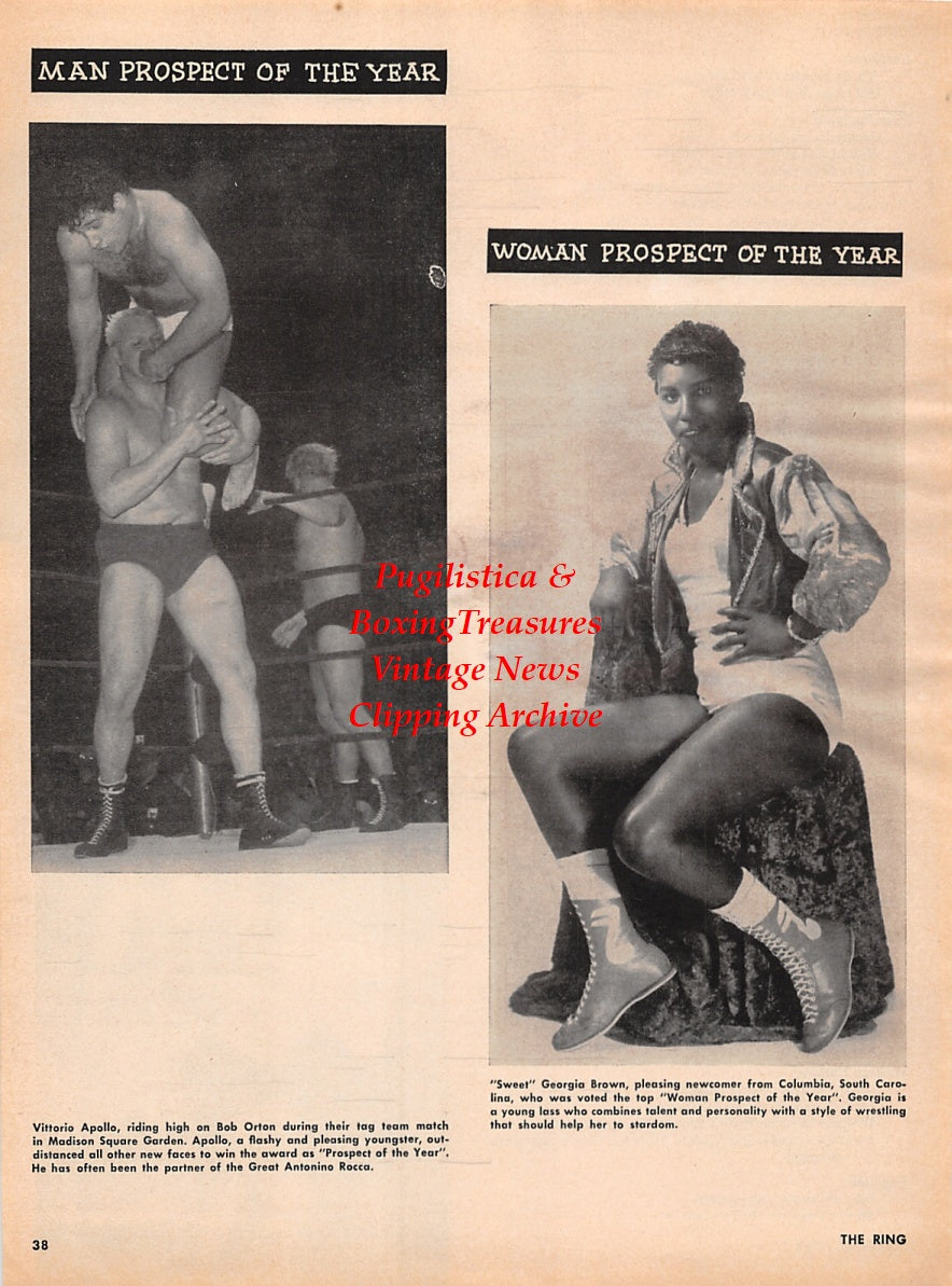 Wrestling News Clipping #183 - Vittorio Apollo, Bob Orton, Sweet Georgia Brown, Johnny Valentine, Stu Gibson