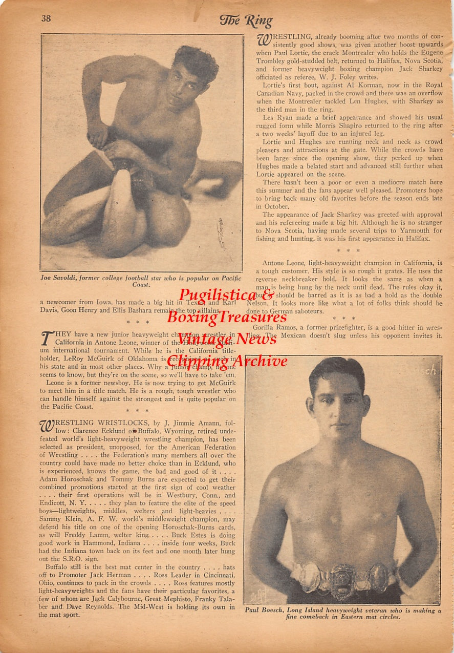 Wrestling News Clipping #210 - Paul Boesch, Joe Savoldi, Dick Raines, Jack Conley