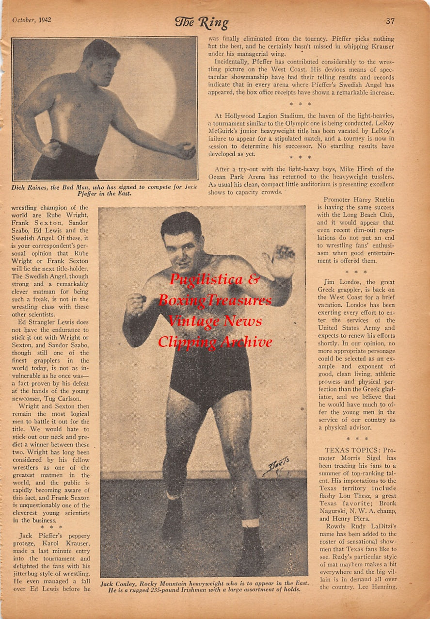 Wrestling News Clipping #210 - Paul Boesch, Joe Savoldi, Dick Raines, Jack Conley