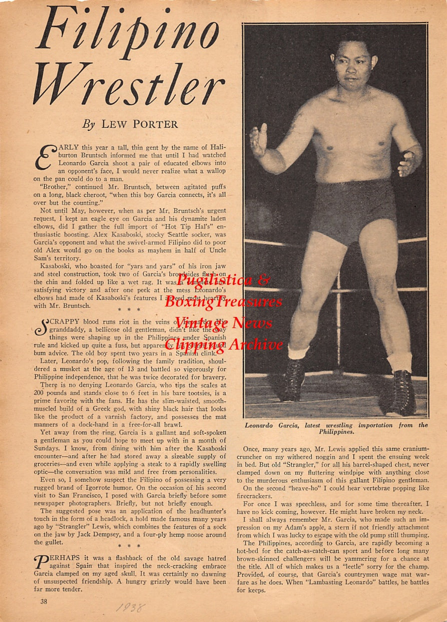 Wrestling News Clipping #206 - Leonardo Garcia, Dick Shikat