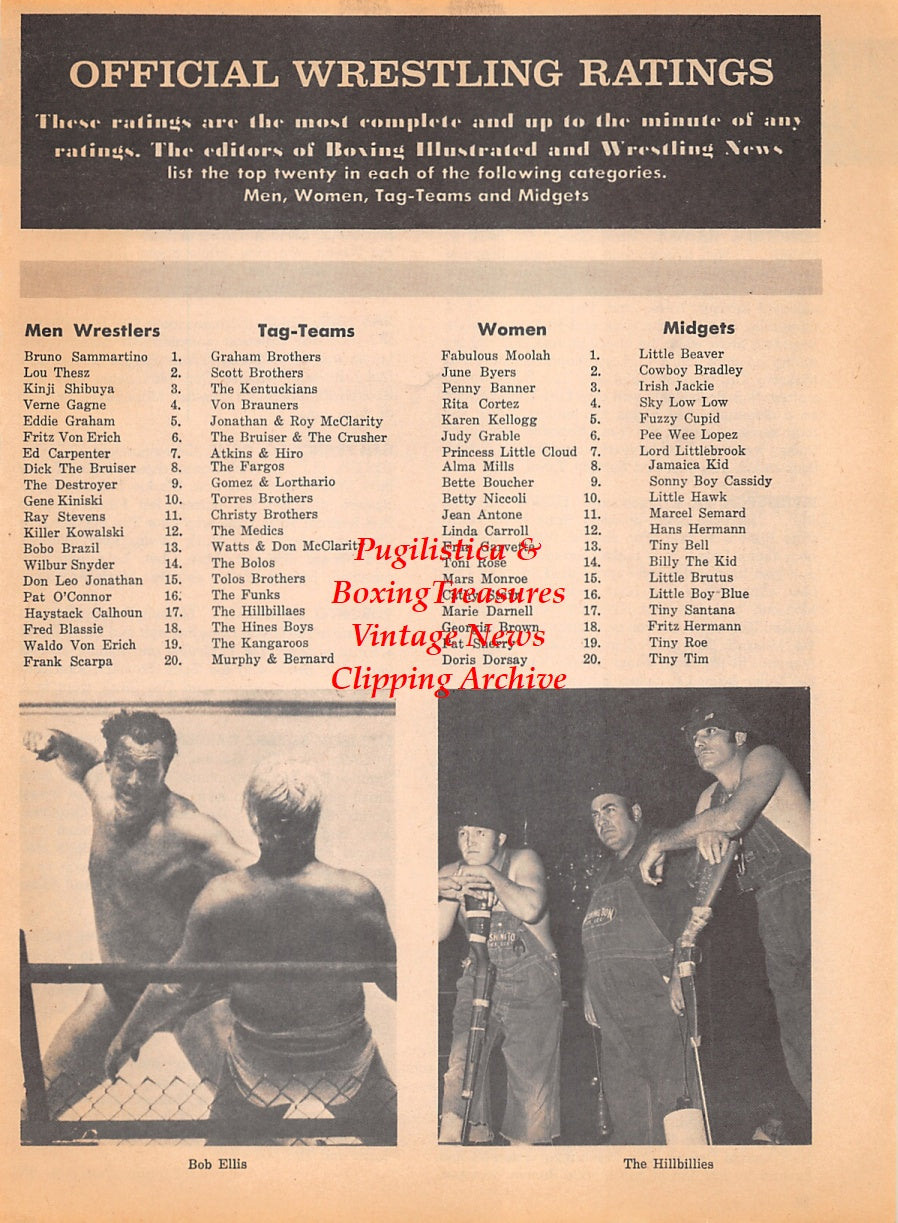 Wrestling News Clipping #170 - Cowboy Bob Ellis, The Hillbillies
