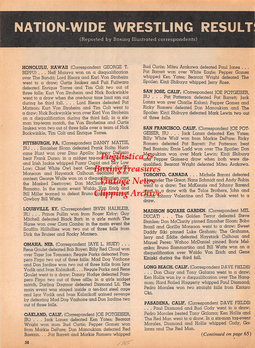 Wrestling News Clipping #170 - Cowboy Bob Ellis, The Hillbillies