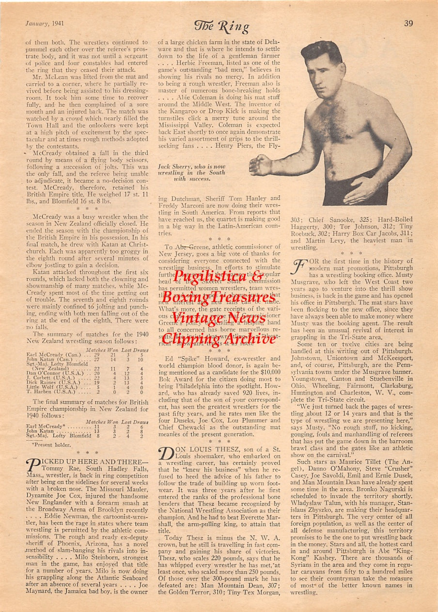 Wrestling News Clipping #174 - Jack Sherry, Eddie Borden