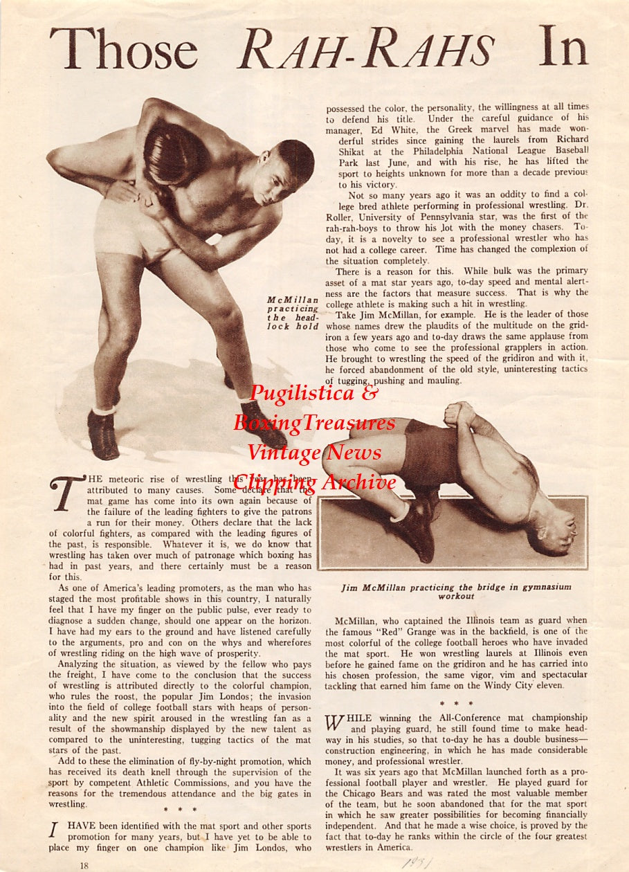 Wrestling News Clipping #160 - George Hackenschmidt, George Hoch, Otto Floto, Ed W. Smith, Jim McMillan